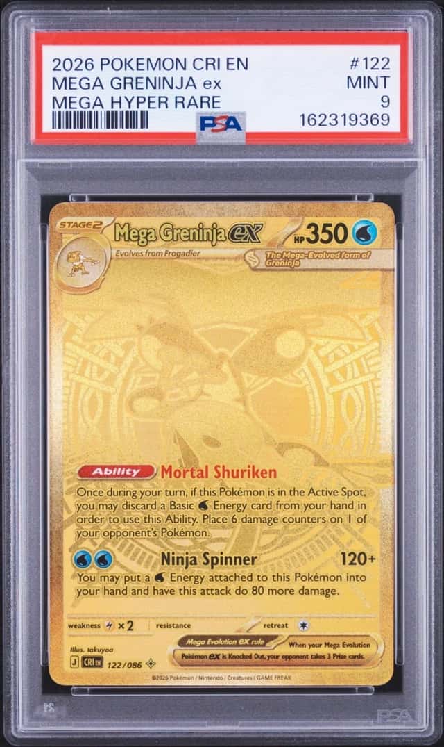 2026 POKEMON CRI EN-CHAOS RISING MEGA HYPER RARE #122 MEGA GRENINJA EX PSA 9