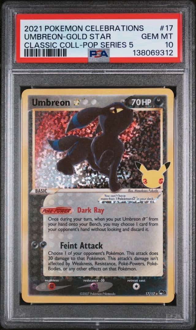 Pokemon Umbreon Gold Star Celebrations Classic Coll. 17 PSA 10