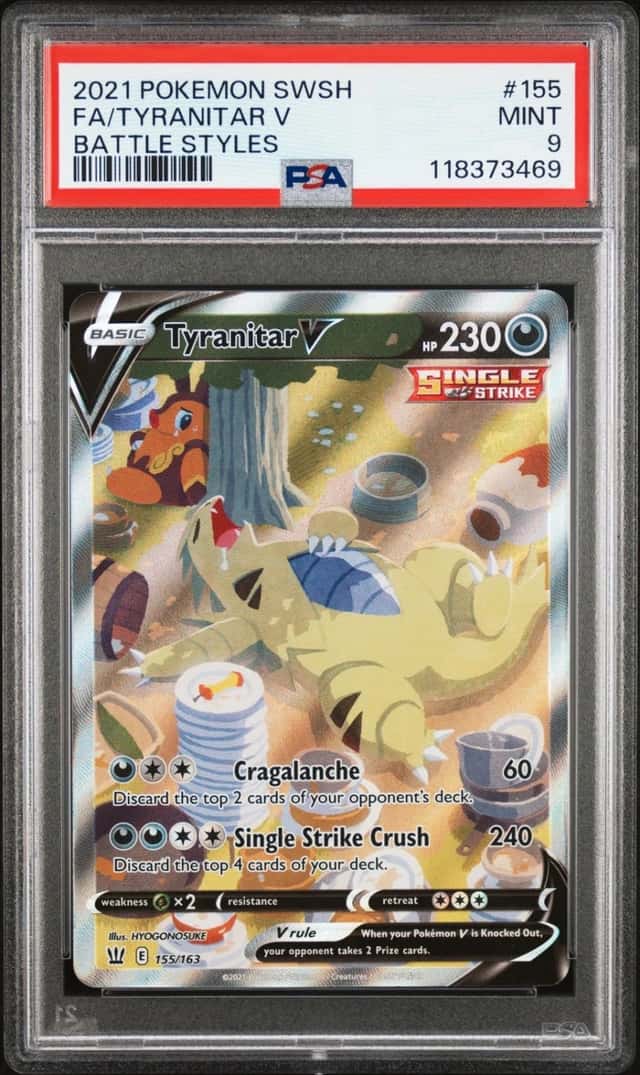 Pokemon Tyranitar V Battle Styles Full Alt Art 155/163 PSA 9 Mint