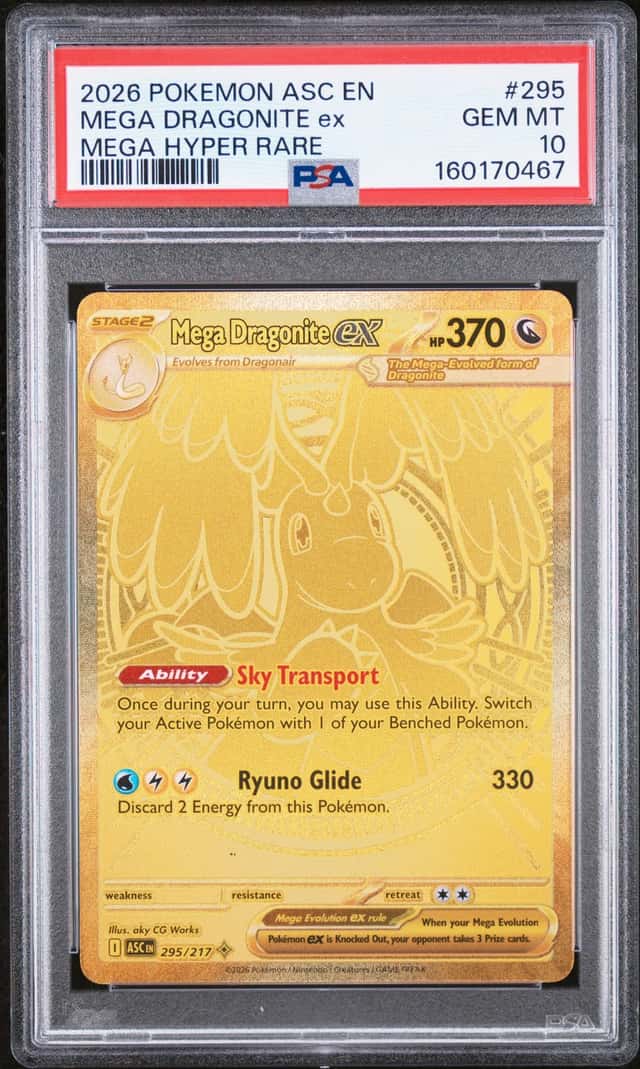2026 POKEMON ASCENDED HEROES #295/217 MEGA DRAGONITE EX MEGA HYPER RARE PSA 10