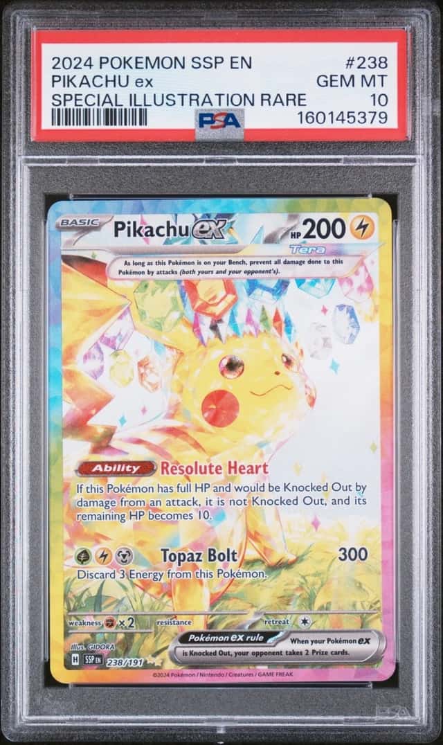 2024 POKEMON SSP EN-SURGING SPARKS SPECIAL ILLUSTRATION RARE PIKACHU EX PSA 10