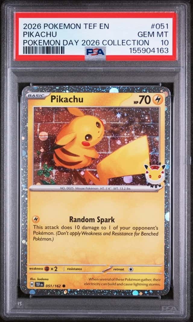 2026 POKEMON TEF EN-TEMPORAL FORCES POKEMON DAY 2026 COLLECTION PIKACHU PSA 10