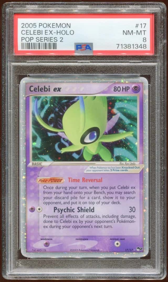 2005 POKEMON POP SERIES 2 CELEBI EX #17/17 RARE PROMO HOLO FOIL PSA 8 B E8