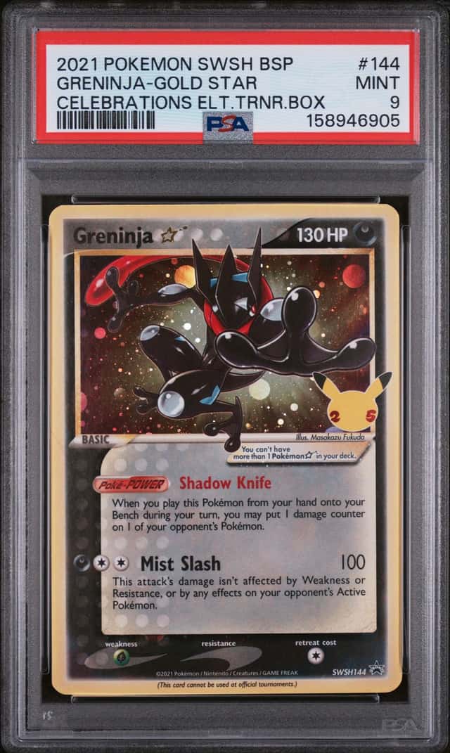 Pokemon SWSH Black Star Promos Greninja Gold 2021 #SWSH144 PSA 9