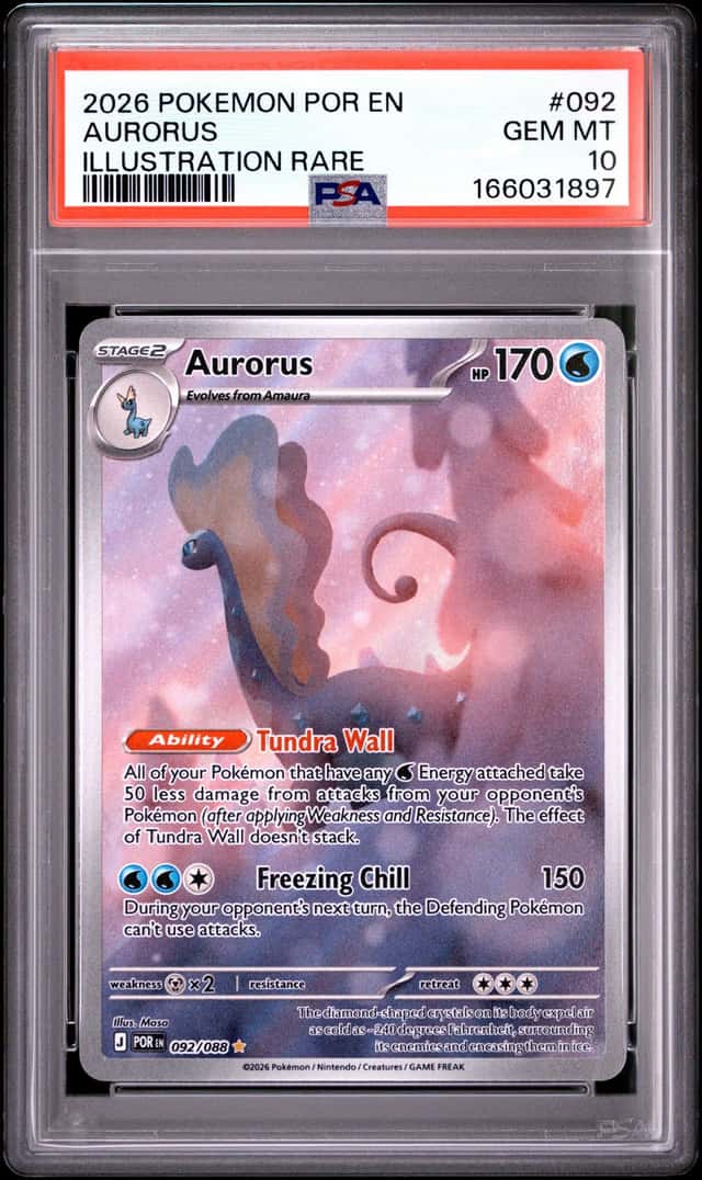 2026 POKEMON POR EN-PERFECT ORDER 092 AURORUS ILLUSTRATION RARE PSA 10