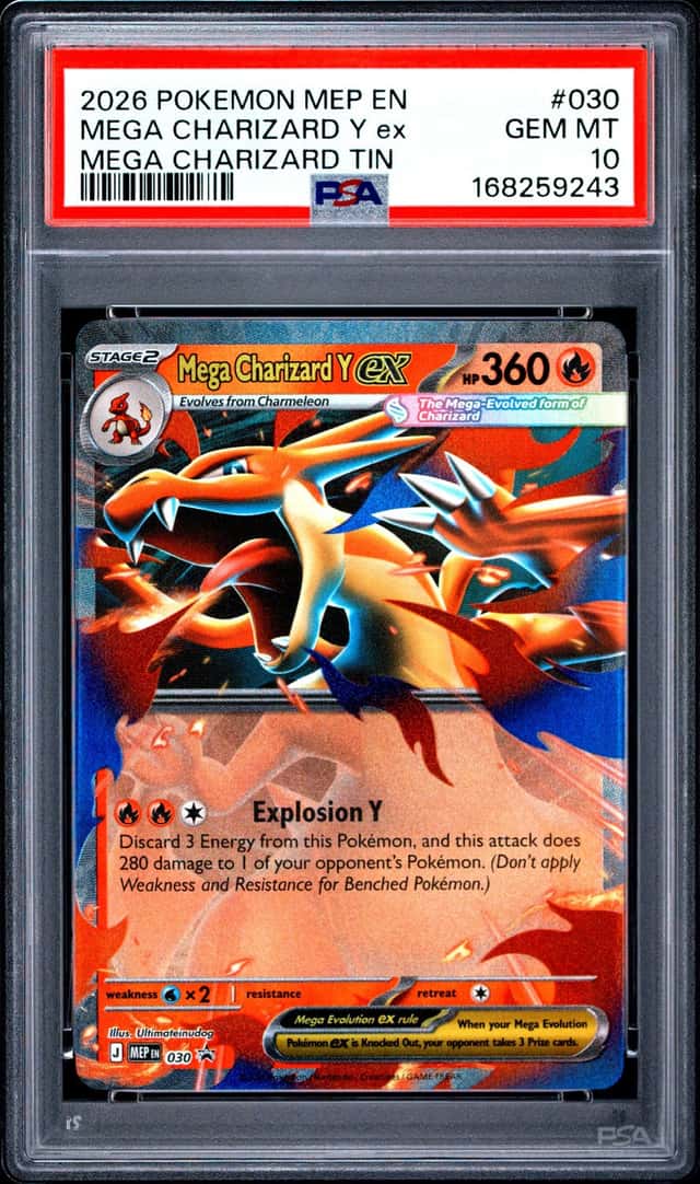 2026 POKEMON MEP EN-ME BLACK STAR PROMO #030 MEGA CHARIZARD Y EX PSA 10