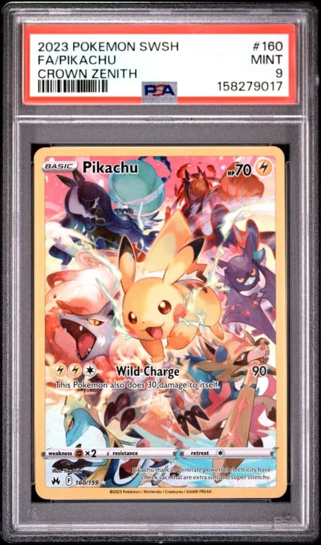 Pokemon Sword & Shield Crown Zenith Full Art Pikachu #160 PSA 9 MINT