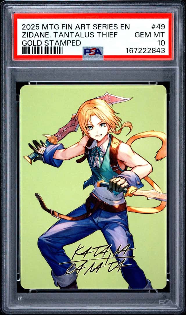 2025 MTG FINAL FANTASY ART SERIES GOLD STAMPED #49 ZIDANE, TANTALUS THIEF PSA 10