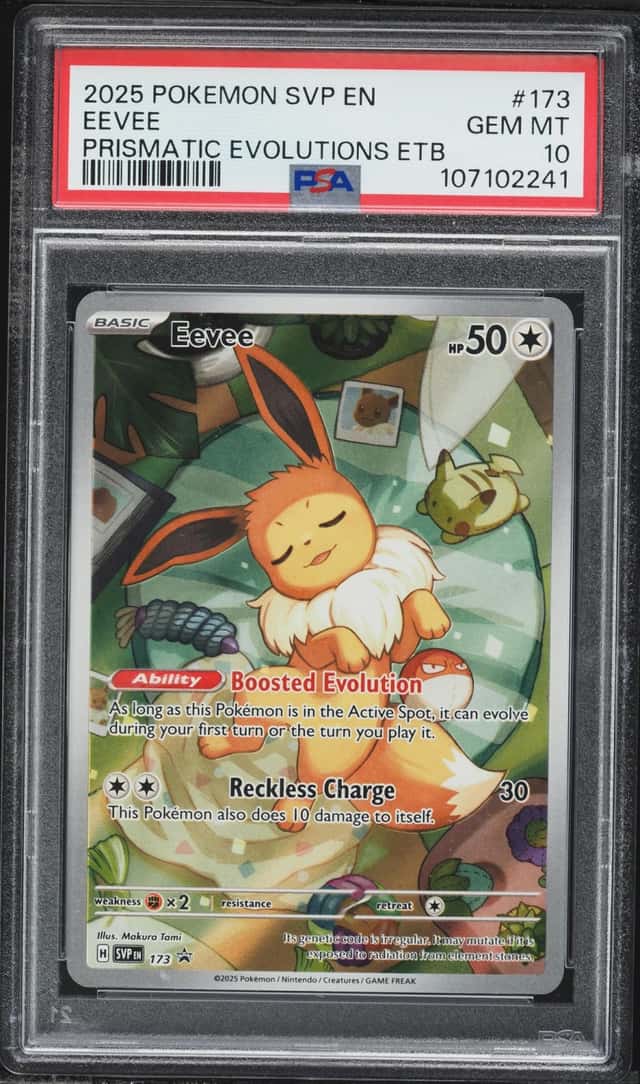 2025 Pokemon SV Promo Prismatic Evolutions ETB Full Art Eevee #173 PSA 10 GEM MINT