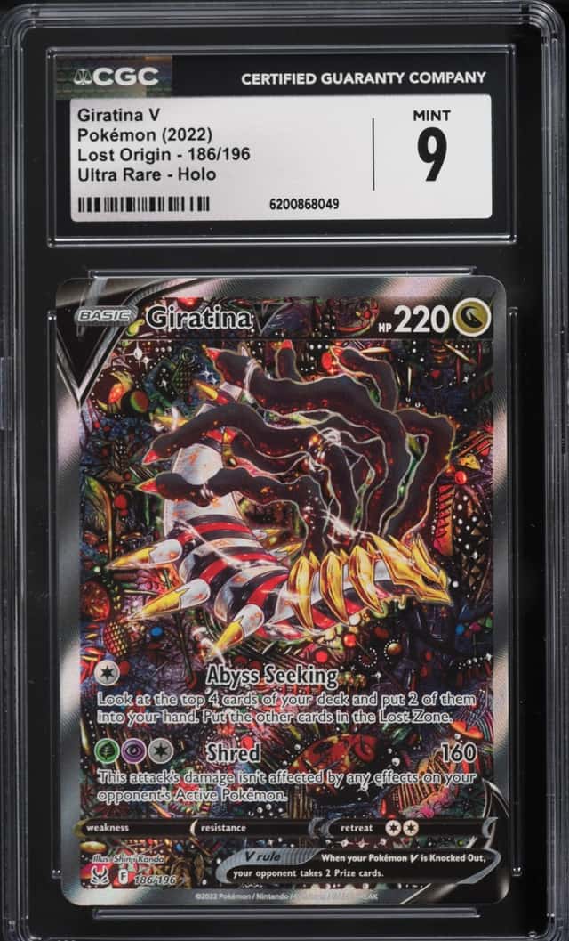 2022 Pokemon Sword & Shield Lost Origin Alt Art Giratina V #186 CGC 9 MINT