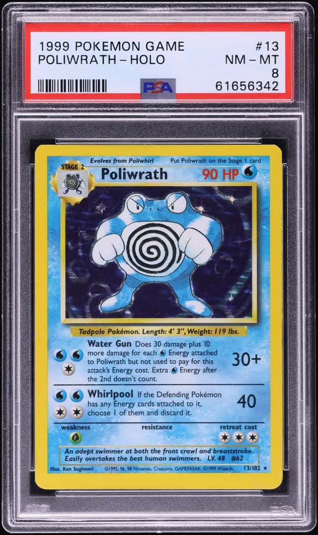 1999 Pokemon Base Set Holo Poliwrath #13 PSA 8 NM-MT