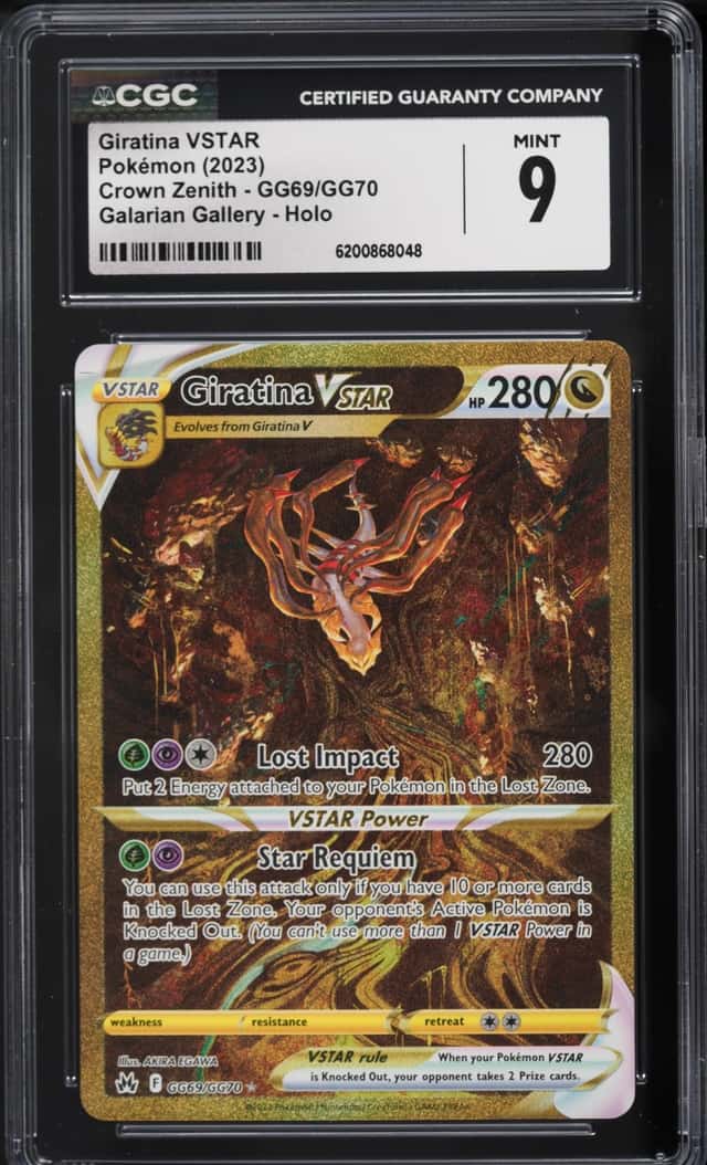 2023 Pokemon Sword & Shield Crown Zenith Gold Rare Giratina VSTAR #GG69 CGC 9 MINT
