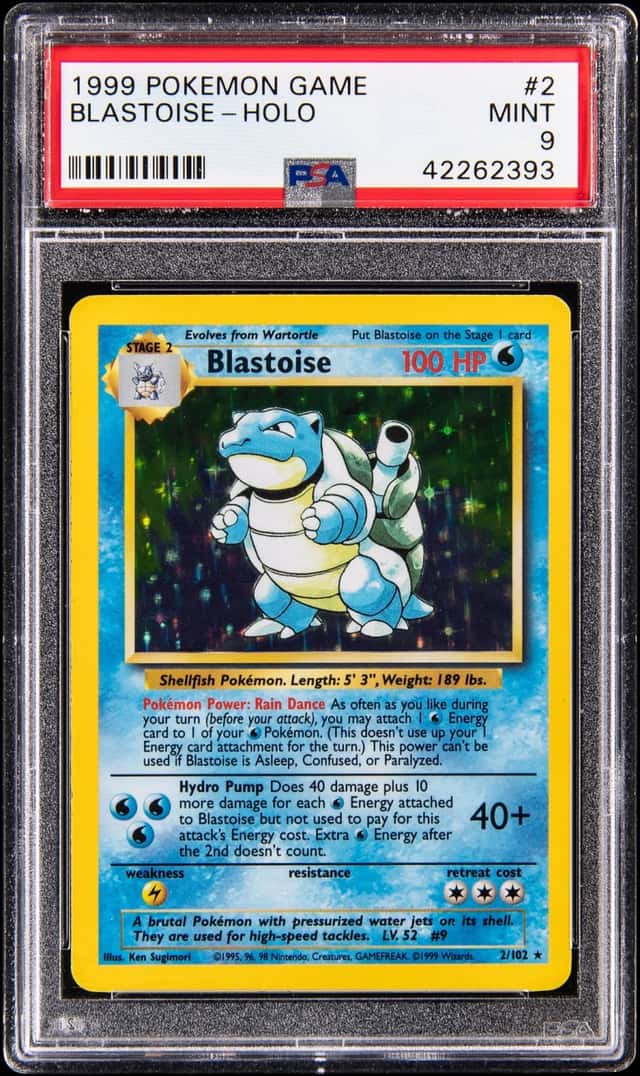 1999 Pokemon Base Set Holo #2 Blastoise - PSA MINT 9