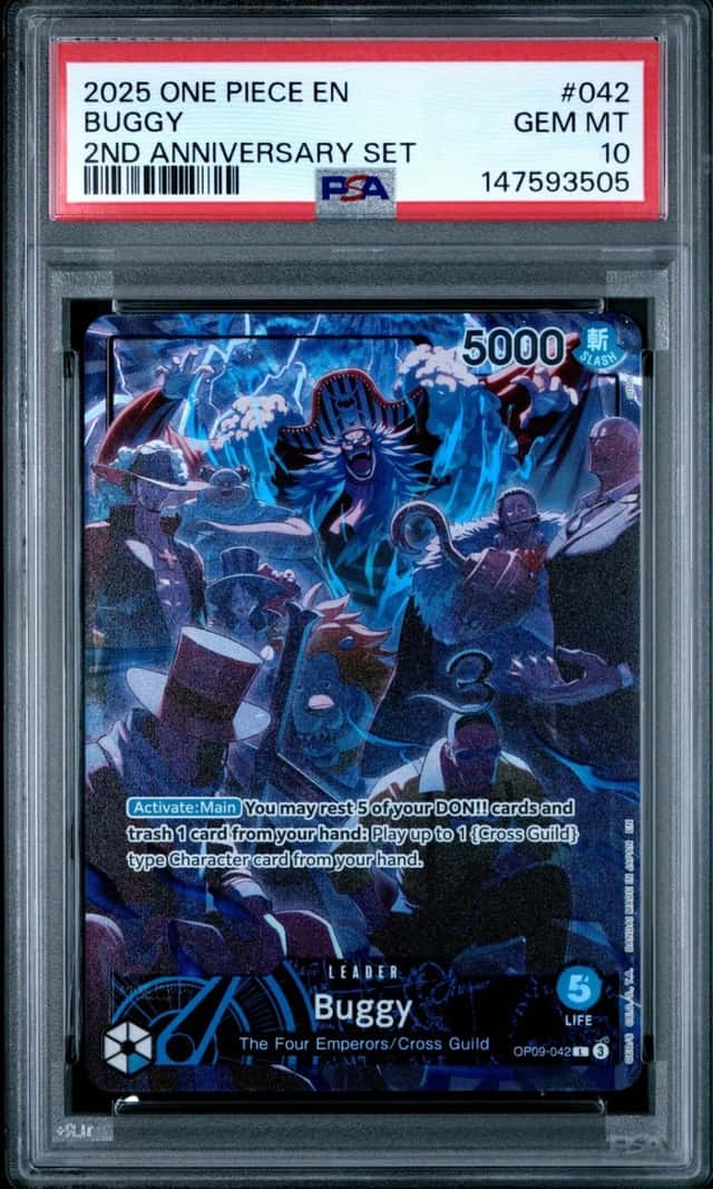 2025 ONE PIECE ENGLISH VERSION 2ND ANNIVERSARY SET #042 BUGGY PSA 10