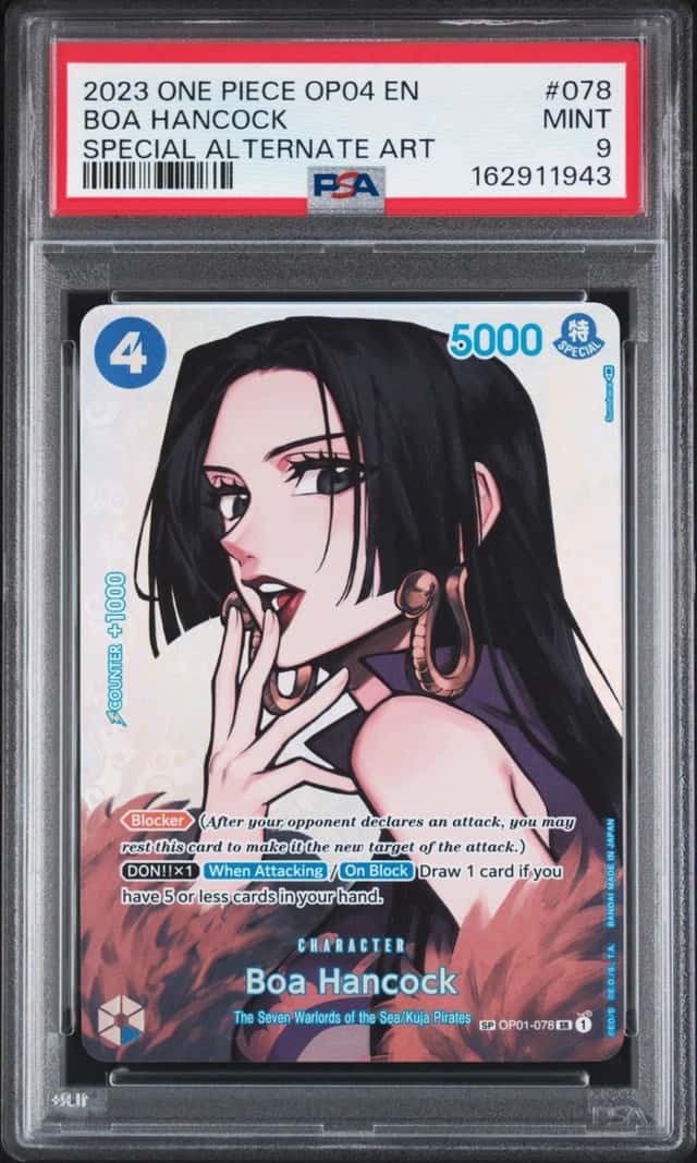2023 ONE PIECE OP04-KINGDOMS OF INTRIGUE SPECIAL ALTERNATE ART BOA HANCOCK PSA 9