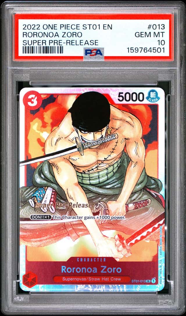 2022 One Piece Roronoa Zoro Super Pre-Release #013 PSA 10 GEM MINT GEM MINT