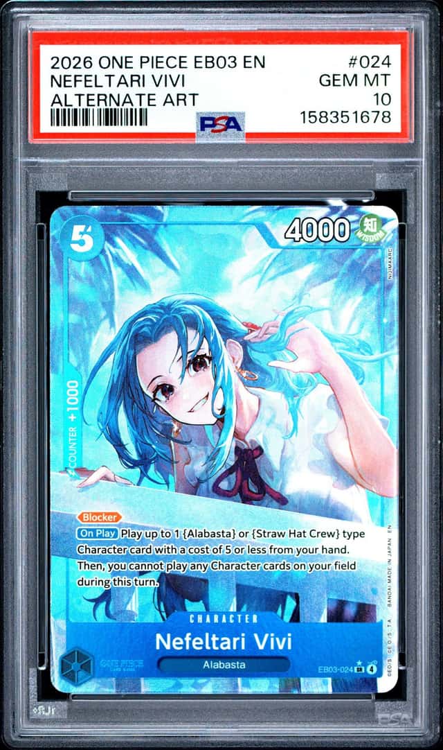 2026 One Piece EB03 EN Alternate Art #024 Nefeltari Vivi PSA 10 GEM MINT