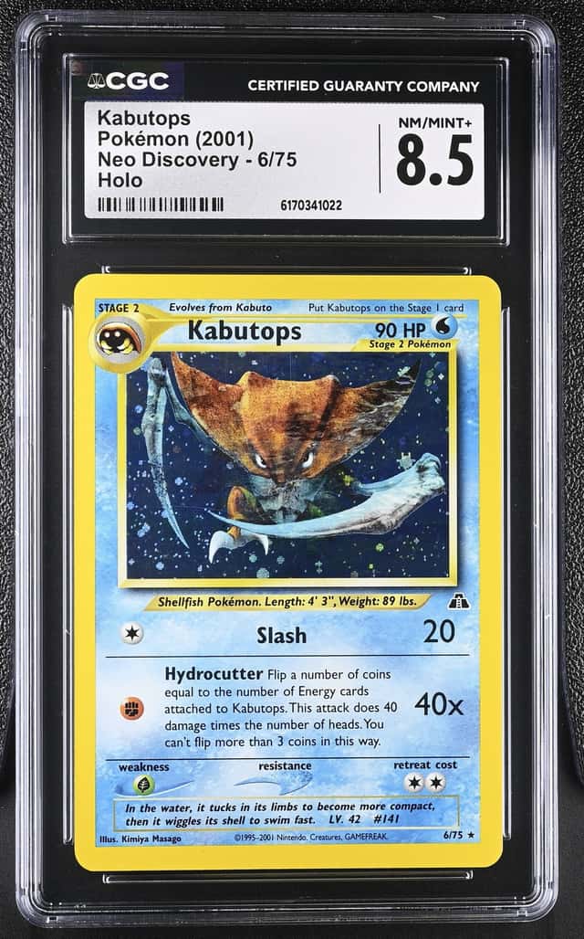 2001 Pokemon Neo Discovery Holo Kabutops #6 CGC 8.5 NM-MT+