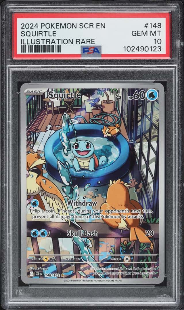 2024 Pokemon Scarlet & Violet Stellar Crown IR Squirtle #148 PSA 10 GEM MINT