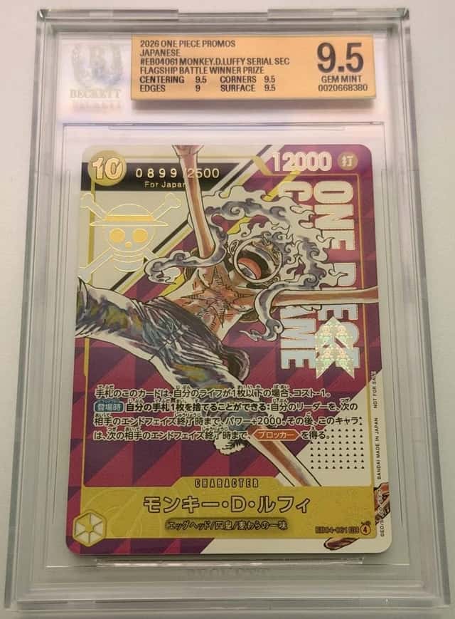 One Piece Card Game Monkey D Luffy Serial EB04-061 BGS9.5