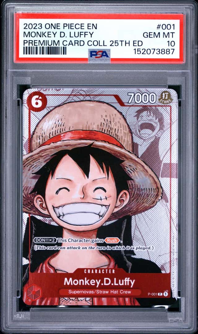 2023 One Piece EN P-001 Monkey D. Luffy Premium Card Coll 25th Edition PSA 10