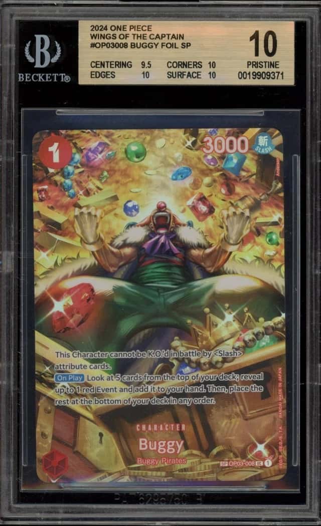One Piece Buggy Foil Sp Wings Of The Captain OP03-008 BGS 10 Pristine