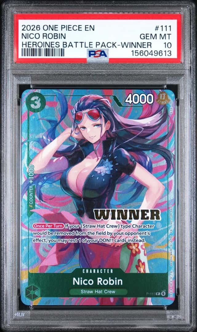 2026 ONE PIECE HEROINES BATTLE PACK WINNER #111 NICO ROBIN PSA 10