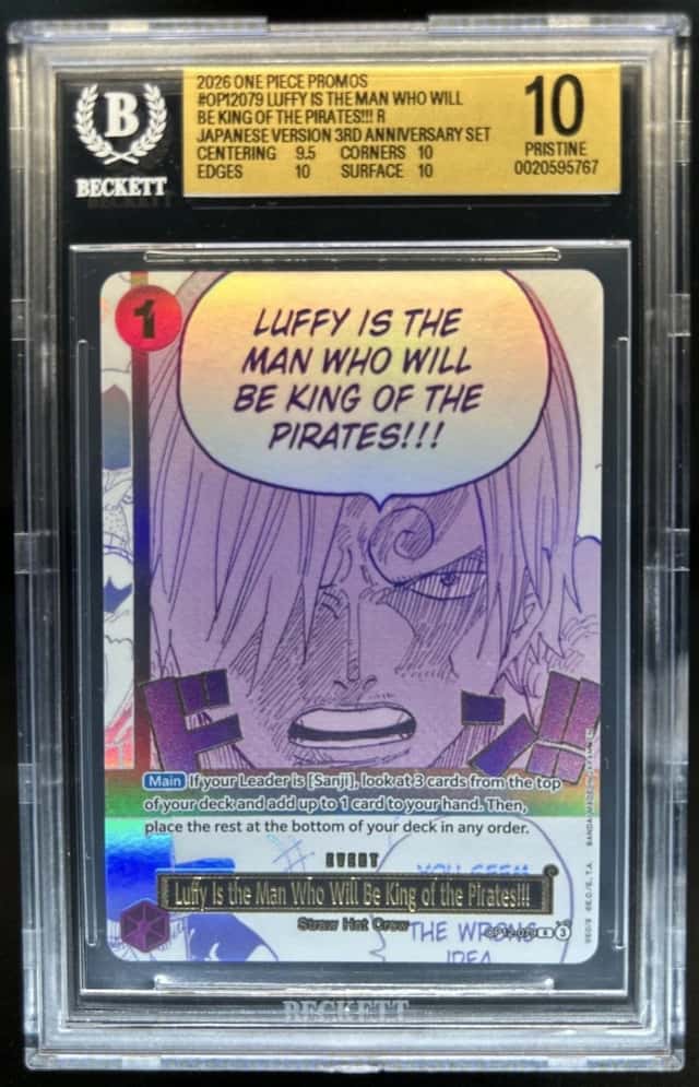 2026 One Piece 3rd Anniv Japanese Luffy Be King Of The Pirates #OP12-079 BGS 10