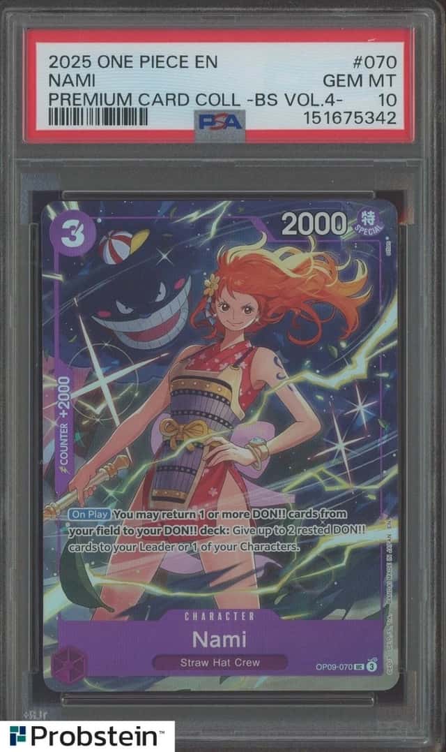 Auction #13 2025 One Piece En Premium Card Coll BS Vol 4  Nami PSA 10 GEM MINT