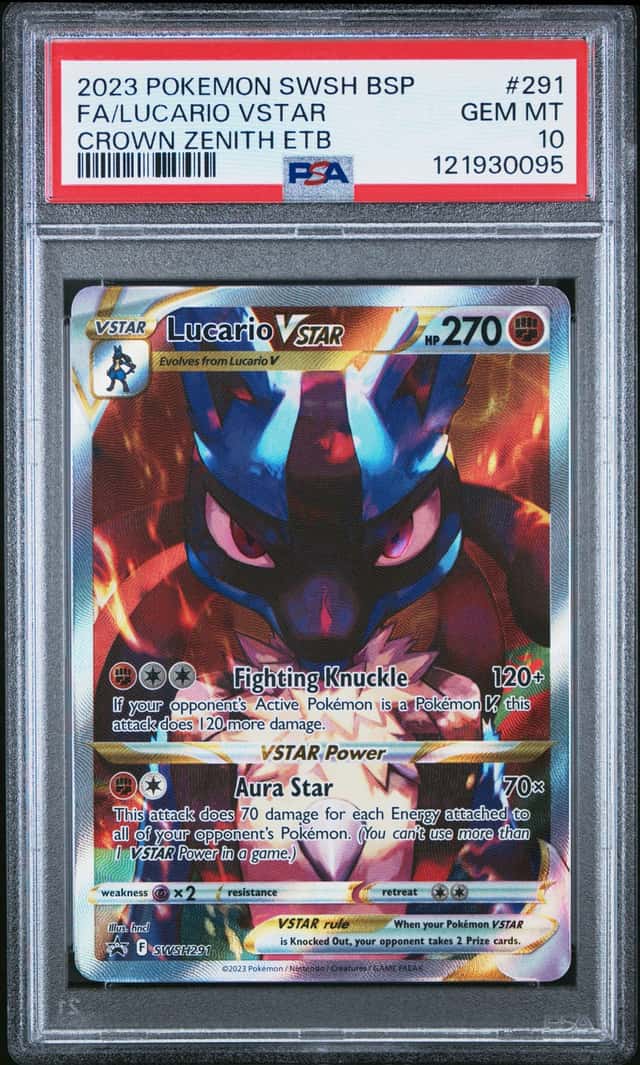 2023 Pokemon Sword and Shield Black Star Promo Crown Zenith Elite Trainer Box Lucario Vstar #291