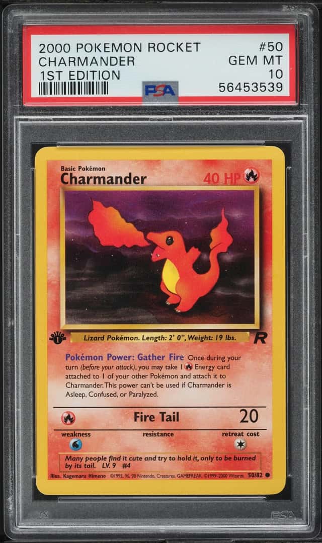 2000 Pokemon Team Rocket 1st Edition Charmander #50 PSA 10 GEM MINT
