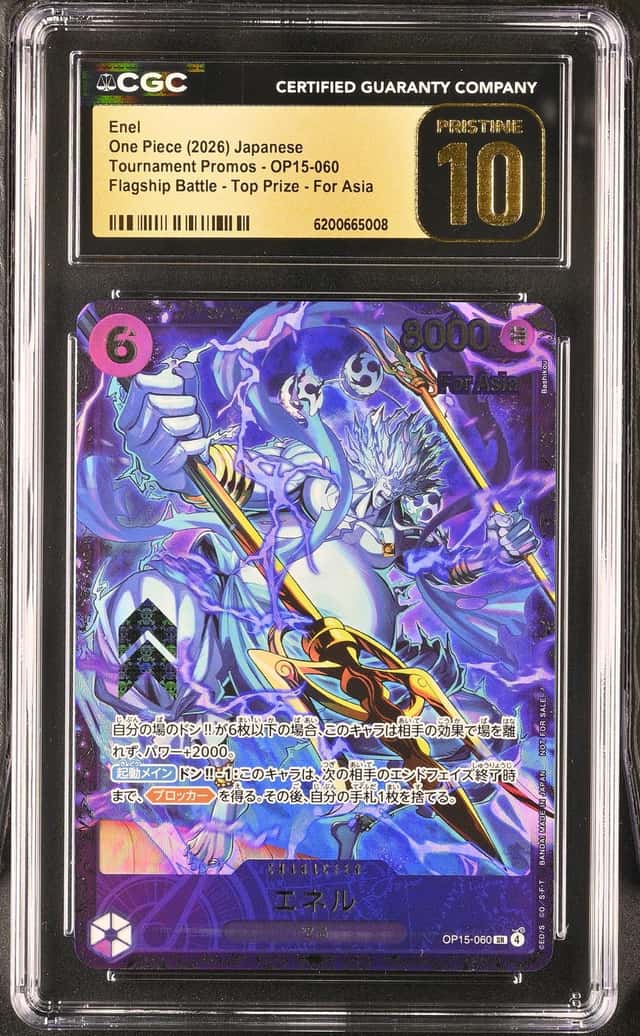 2026 One Piece Japanese Tournament Promo Flagship Battle Top Prize For Asia SR Enel CGC 10
