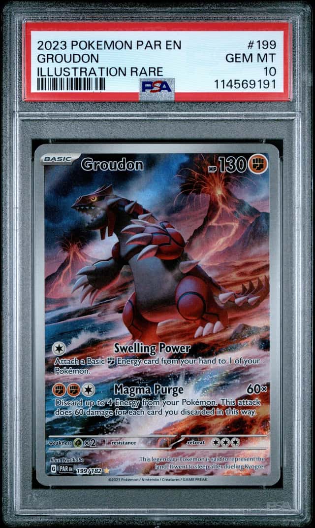 2023 POKEMON PAR EN-PARADOX RIFT ILLUSTRATION RARE #199 GROUDON PSA 10