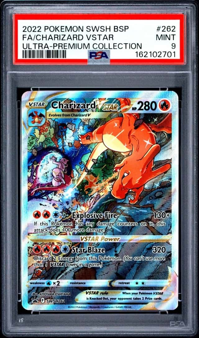 2022 POKEMON SWSH BLACK STAR PROMO #262 FULL ART/CHARIZARD VSTAR PSA 9