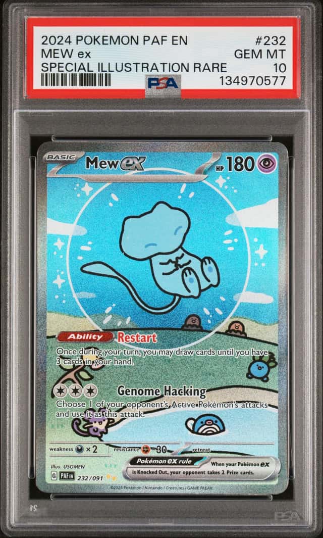 MEW EX 2024 POKEMON PALDEAN FATES #232 SPECIAL ILLUSTRATION RARE PSA 10 Q7128