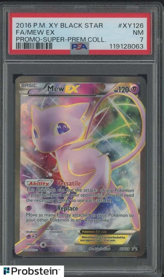 2016 Pokemon XY Black Star Promo Super Prem Coll. FA Mew EX PSA 7 NM