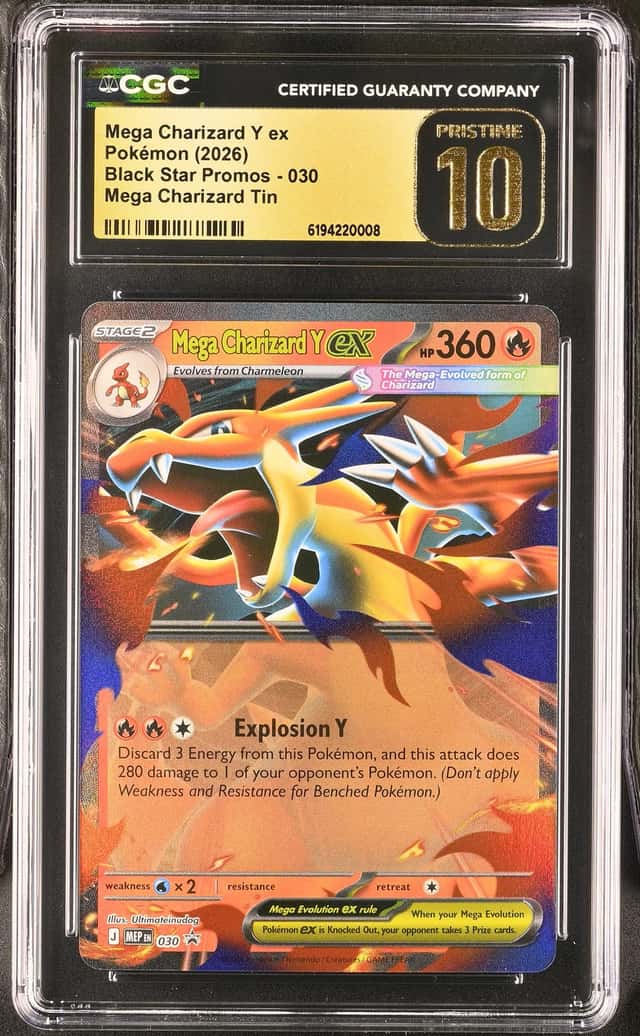 2026 Pokemon MEP EN BSP Mega Charizard Tin Mega Charizard Y ex CGC 10 PRISTINE