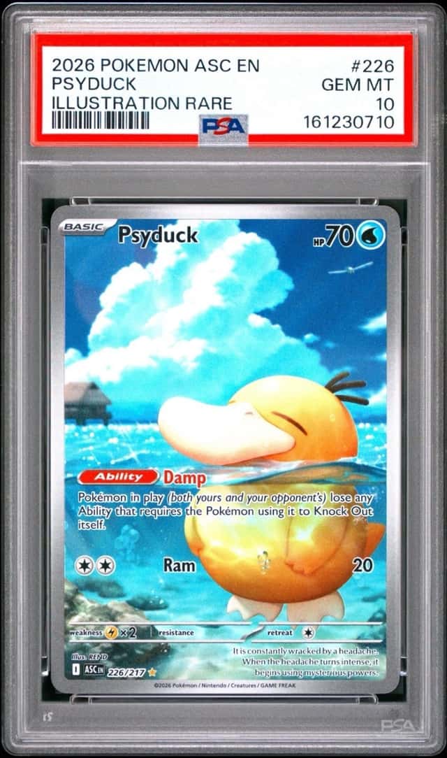 2026 Pokemon TCG Ascended Heroes EN #226 Psyduck Illustration Rare PSA 10