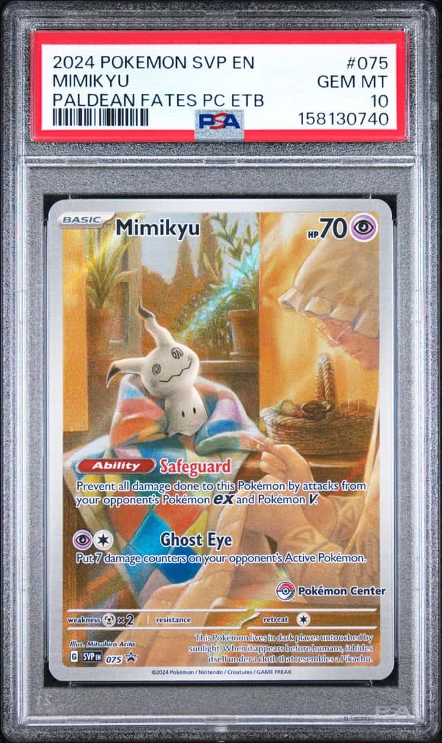 SV: Scarlet & Violet Promo Cards #075 Mimikyu Pokemon Center PSA 10