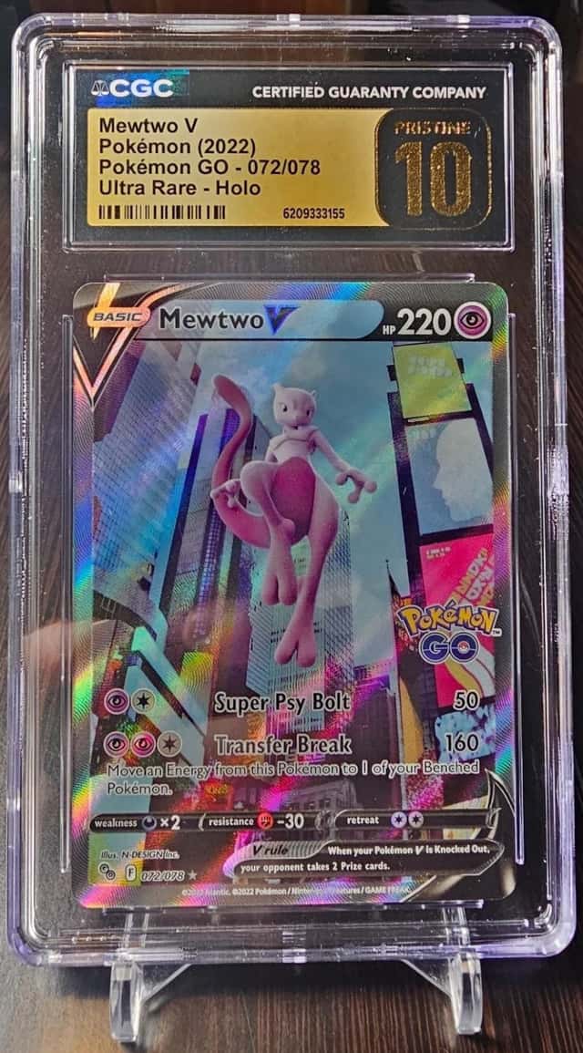 CGC 10 Pristine Mewtwo V 072/078 Ultra Rare Holo Pokemon Go Pokemon