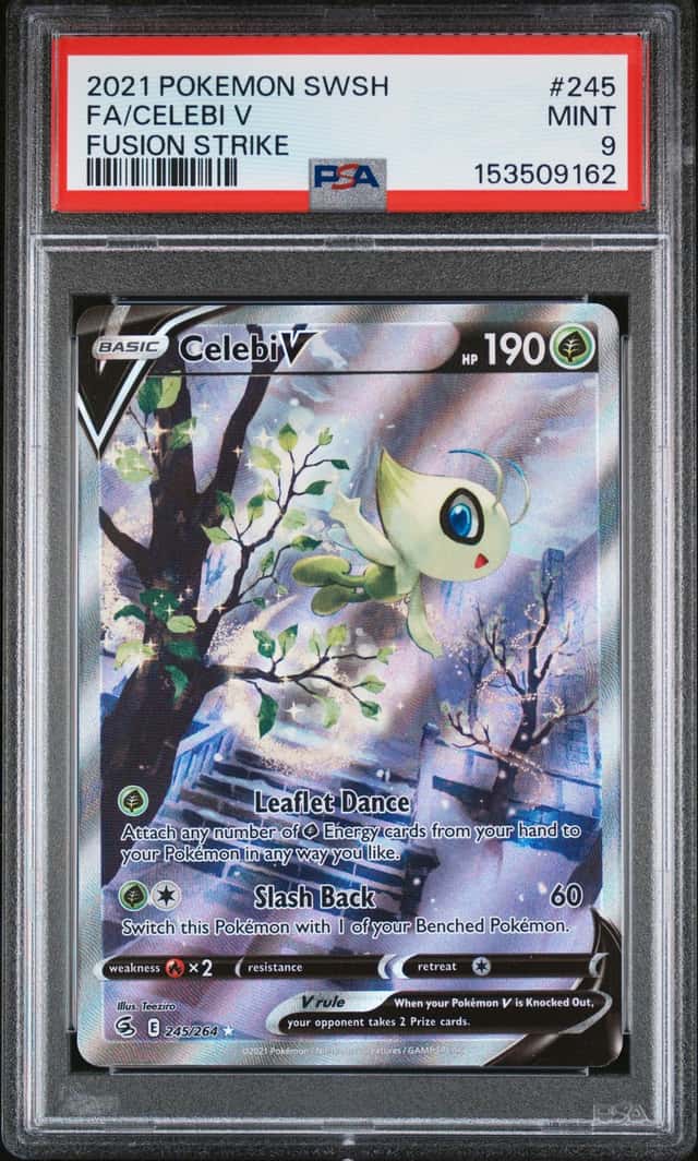 PSA 9 Celebi V Alt Full Art Holo Ultra Rare 245/264 Fusion Strike EN 2021
