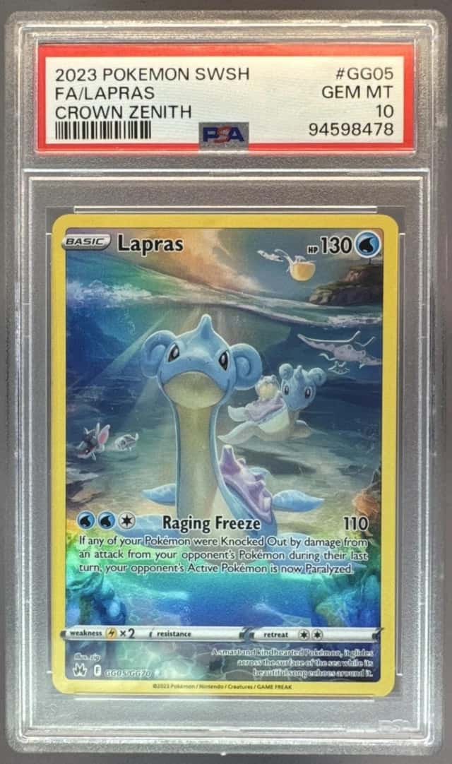 8478 Lapras 2023 Pokemon Sword & Shield Crown Zenith #GG05 PSA 10