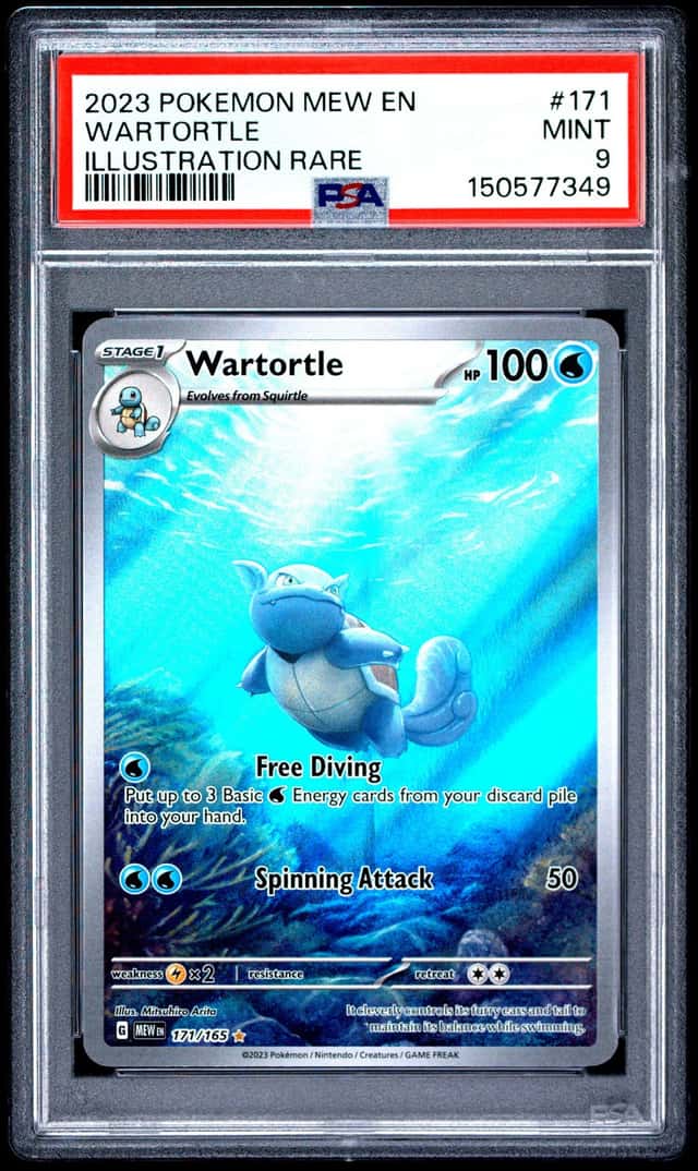 Pokemon 2023 Wartortle 171/165 Illustration Rare Scarlet & Violet 151 PSA 9