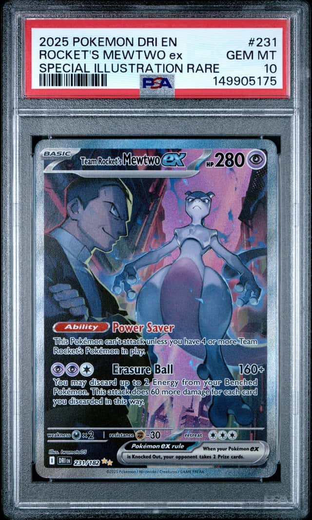 Team Rocket's Mewtwo EX *PSA 10* Special Illustration Rare *Destined Rivals*#231