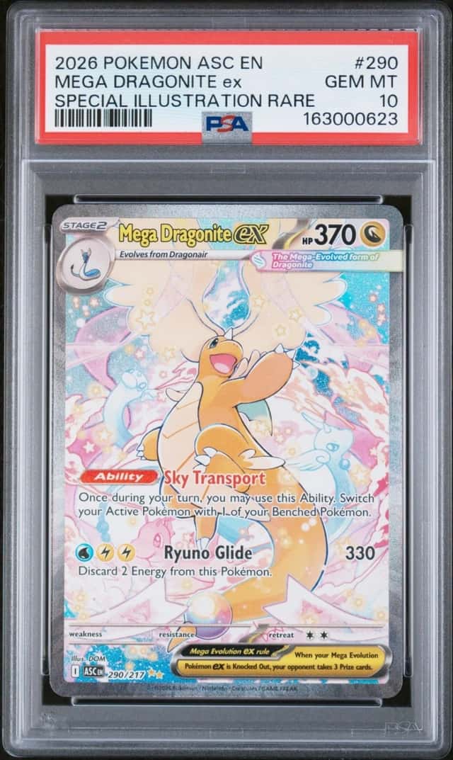 Pokemon Mega Dragonite ex Ascended Heroes 290 Special Illustration Rare PSA 10