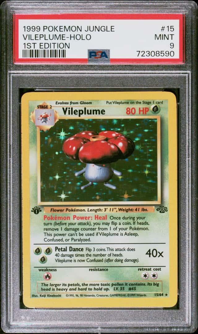 Pokemon Vileplume Holo Jungle 15/64 1st Edition PSA 9 Mint