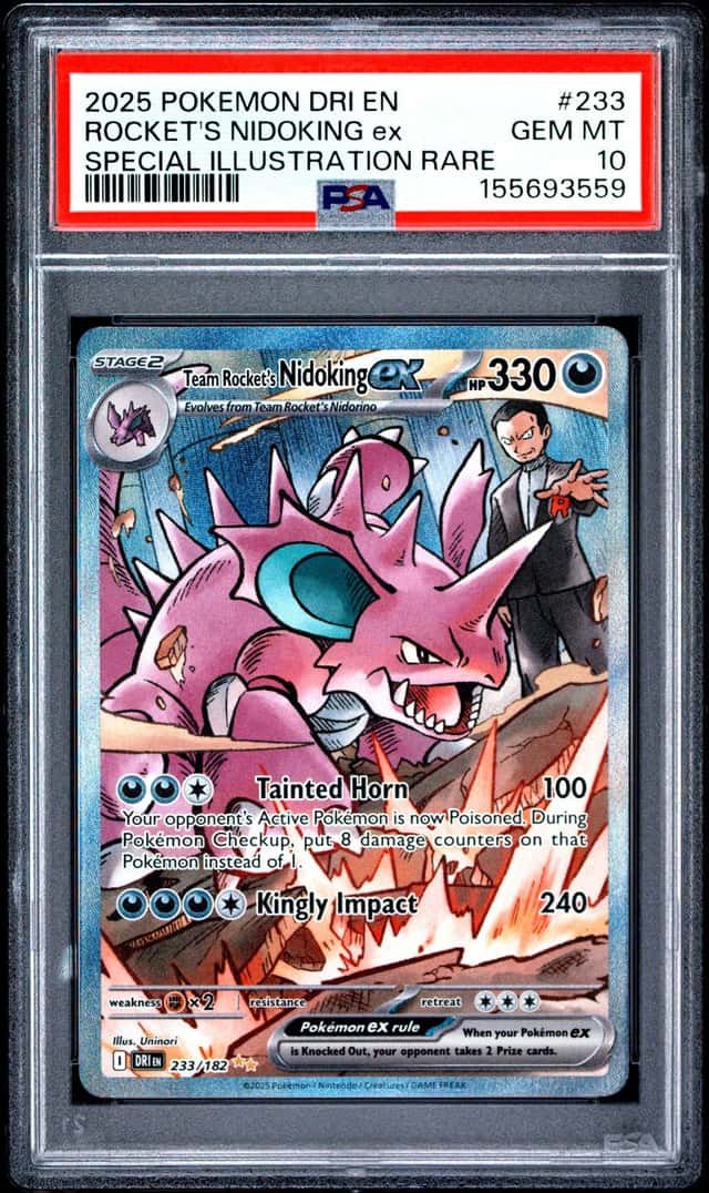 Pokemon Team Rocket's Nidoking ex Destined Rivals 233/182 SIR PSA 10 Gem Mint