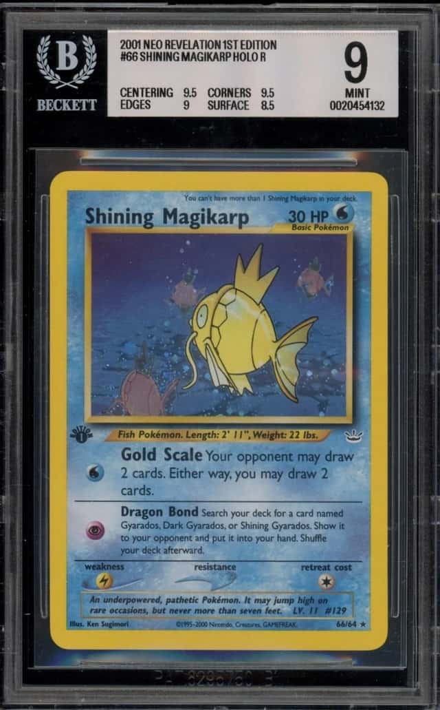 Pokemon Shining Magikarp Holo Neo Revelation 1st Edition 66 BGS 9 Mint