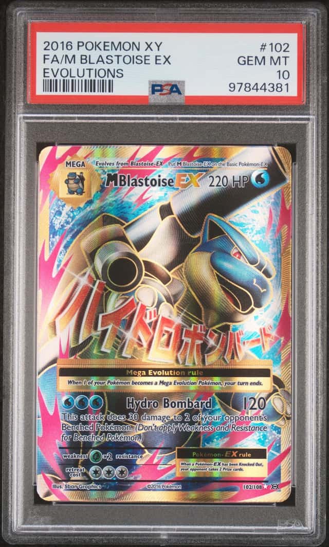 2016 Pokemon M Blastoise EX Full Art 102/108 XY Evolutions Holo PSA 10 GEM MINT