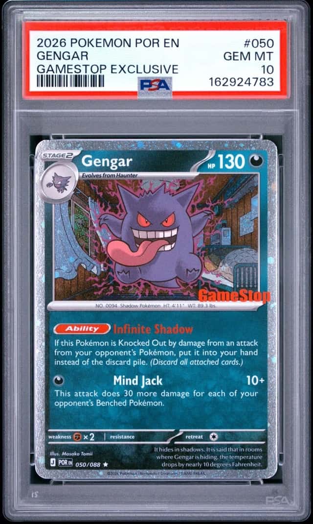 2026 POKEMON POR EN-PERFECT ORDER GAMESTOP EXCLUSIVE #050 GENGAR PSA 10